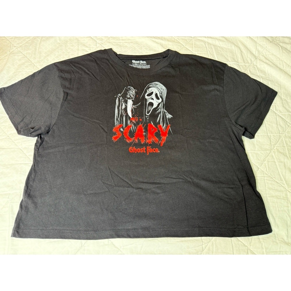 Ghost‎ Face Scream Horror Graphic T-Shirt Women's XL Black Halloween